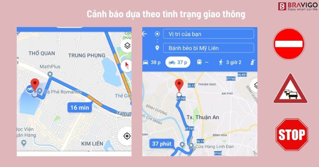 cảnh báo giao thông theo tình trạng