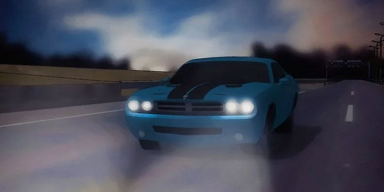 Bật đèn xe khi trời tối