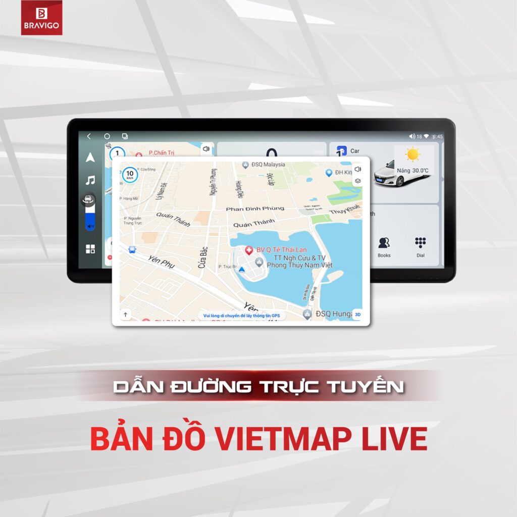 Vietmaplive trên màn hình BRAVIGO BLUX