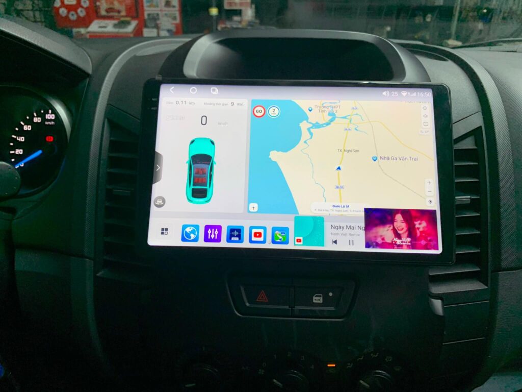 hình ảnh màn thực tế trên Ford Ranger