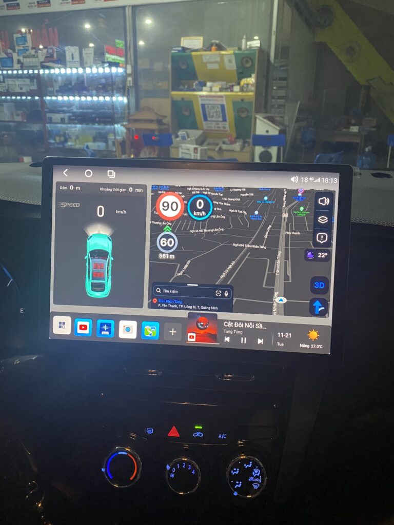 Hình ảnh khi lắp màn android BRAVIGO trên xe Vios