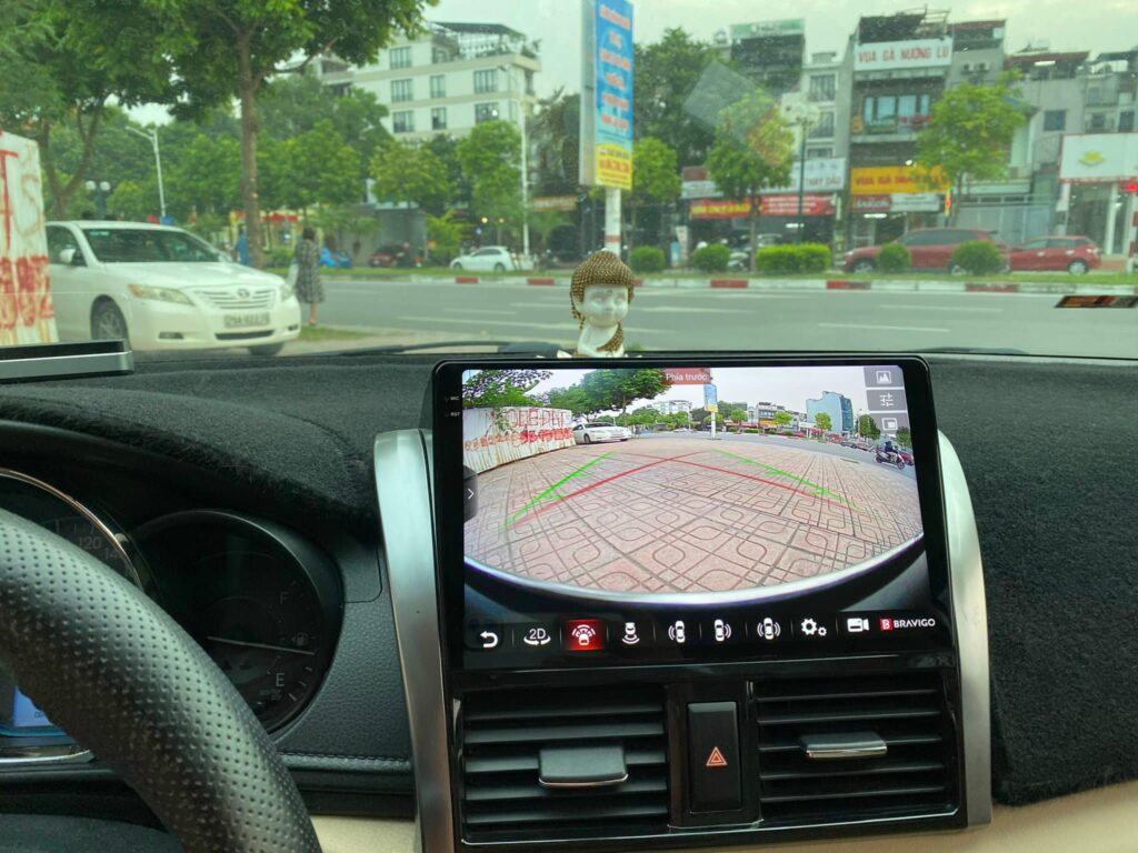 Hình ảnh thực tế khi lắp màn android trên xe Vios