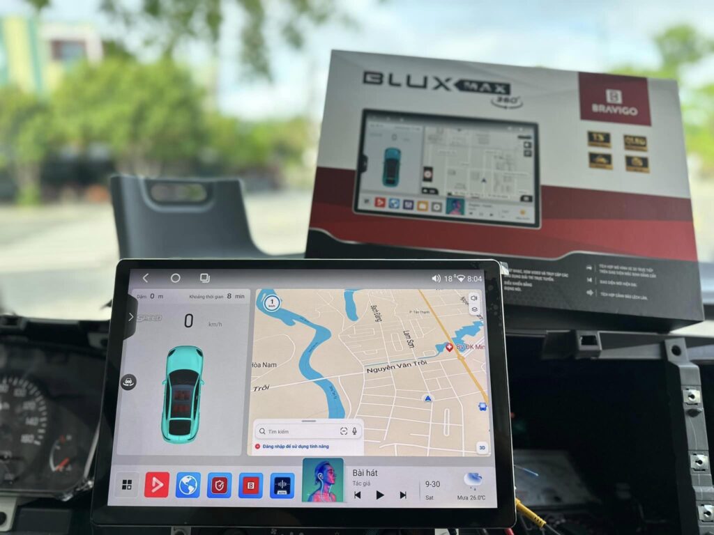 màn hình android bravigo trên xe tải